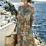 Evie™ - Elegant Floral Summer Midi Dress
