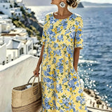Amelia™ - Elegant Floral Summer Midi Dress
