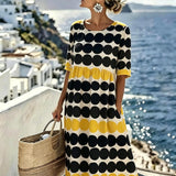 Harper™ | Retro Dot Summer Midi Dress