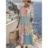 Aurelia™ - Elegant Floral Summer Midi Dress