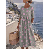 Sophia™ - Elegant Floral Summer Midi Dress