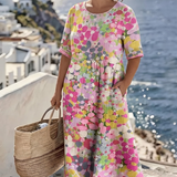Elena™ - Elegant Floral Summer Midi Dress