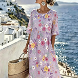Amelia™ - Elegant Floral Summer Midi Dress
