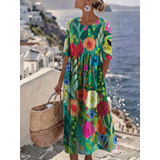 Aurelia™ - Elegant Floral Summer Midi Dress