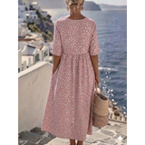 Tess™ | Elegant Midi Dress with a Tummy-Flattering Design