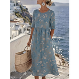 Sophia™ - Elegant Floral Summer Midi Dress