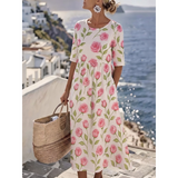 Sophia™ - Elegant Floral Summer Midi Dress
