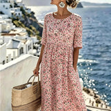 Charlotte™ - Elegant Floral Summer Midi Dress