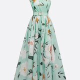 Sella - Ruched One Shoulder A-Line Maxi Chiffon Dress