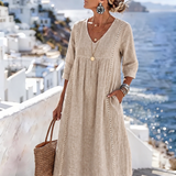 Helena - Casual Loose-Fitting Patchwork Lace Dress