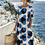 Celeste™ | Coastal Polka Midi Dress