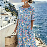 Charlotte™ - Elegant Floral Summer Midi Dress