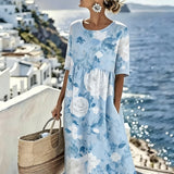Skye™ | Elegant Floral Coastal Midi Dress