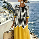 Marlowe™ | Sunshine Chevron Midi Dress