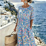 Charlotte™ - Elegant Floral Summer Midi Dress