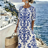 Lucia™ | Mediterranean Elegance Midi Dress